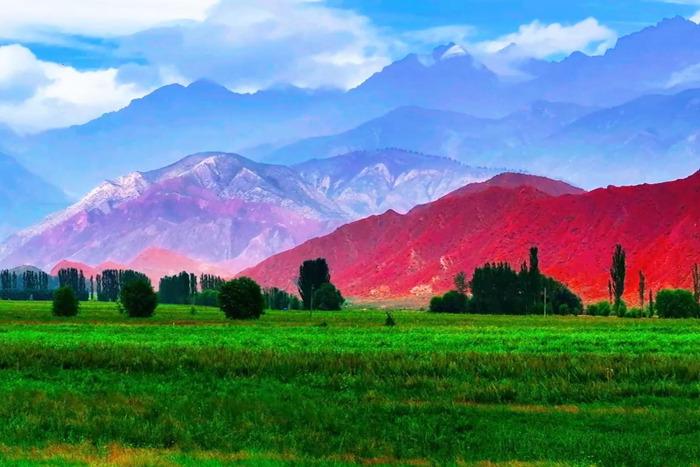 新疆溫宿：夏日塔村風(fēng)景如畫引游客