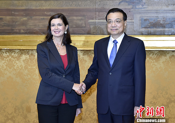 李克強會見意大利眾議長博爾德里尼